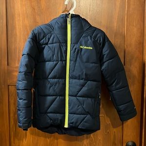Navy Blue Boys Size Small (8) Columbia Omni-Heat Quilted Winter Jacket